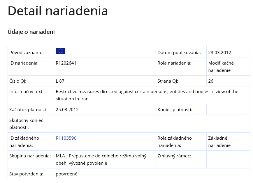 Obrazovka: Nariadenie Obrazovka: Nariadenie