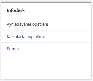 Obrázok: Hlavné menu Infodesku