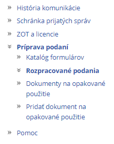 Obrázok: Ľavé menu Obrázok:Ľavé menu